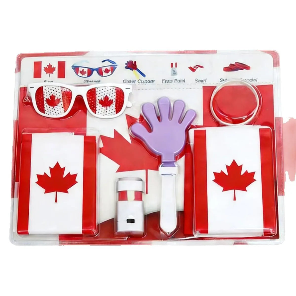 Soccer Game Themed Fan Props Set 2026 Eye Face Paint Blendable National Flag Fan Scarf Cheer Clappers Wristbands and Glasses