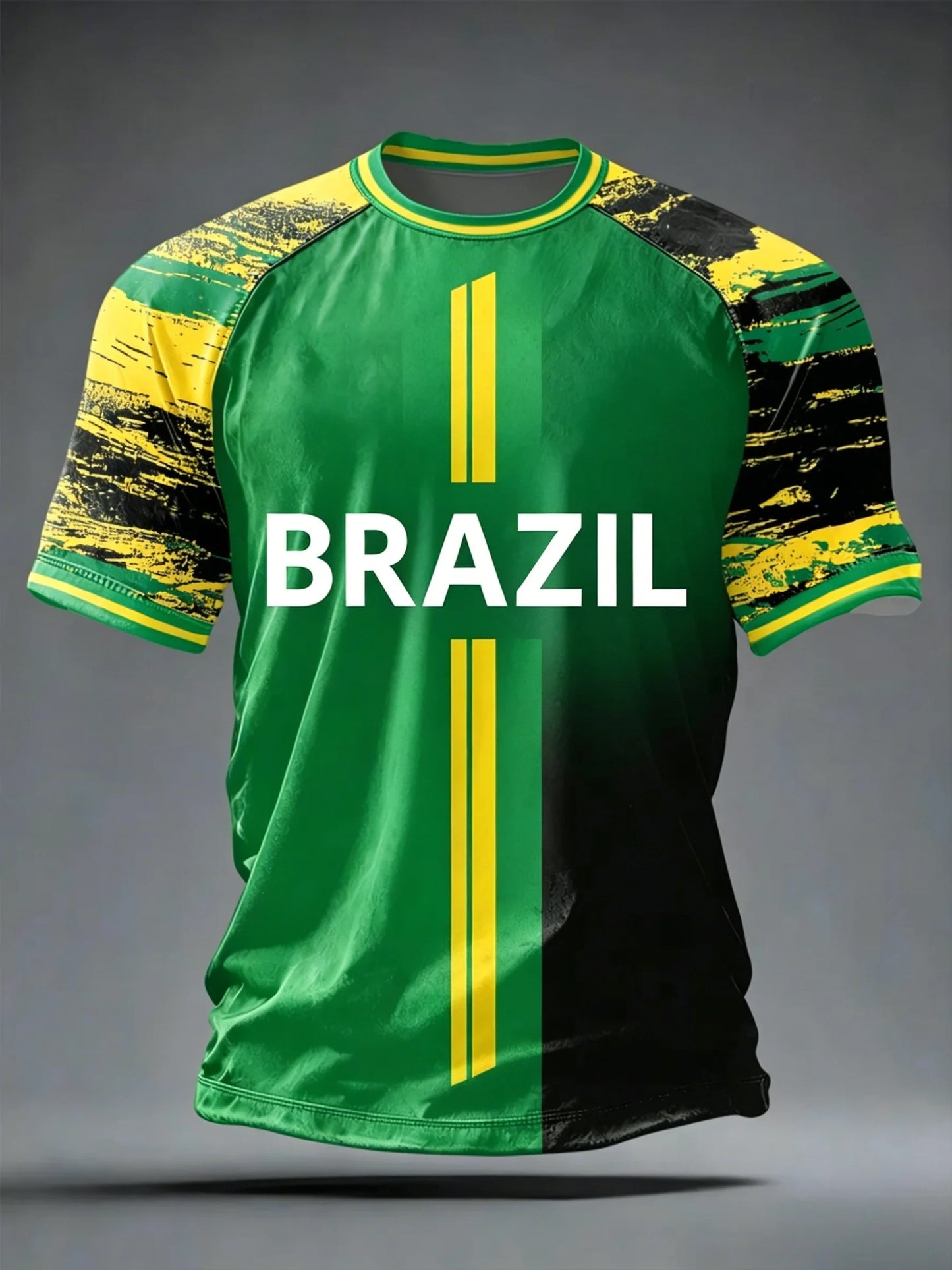 Brazil Football Support T Shirts Fan Cheer Tops Sleeve Casual Tee Unisex Adults Kids Full Sizes Stadium Match Watching Outfit