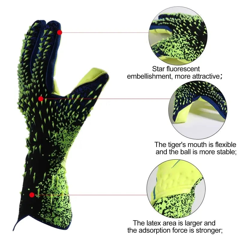 Adults Kids Professional Goalkeeper Gloves, Thickened Latex Anti-slip Soccer Goalie Gloves Sports Protection