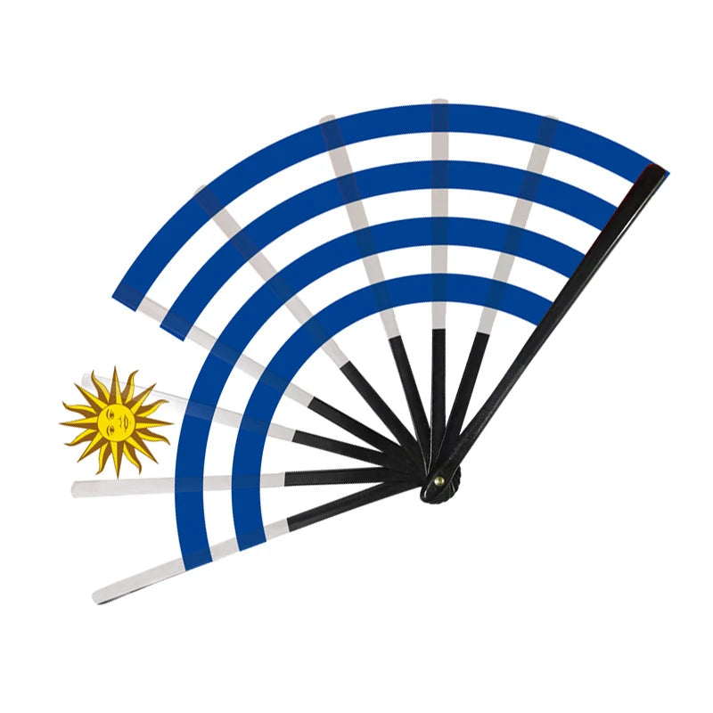 22cm Folding Hand Fan South America 8 Country Flags Cheering Fan For Sports Events Parties And Festival Celebrations