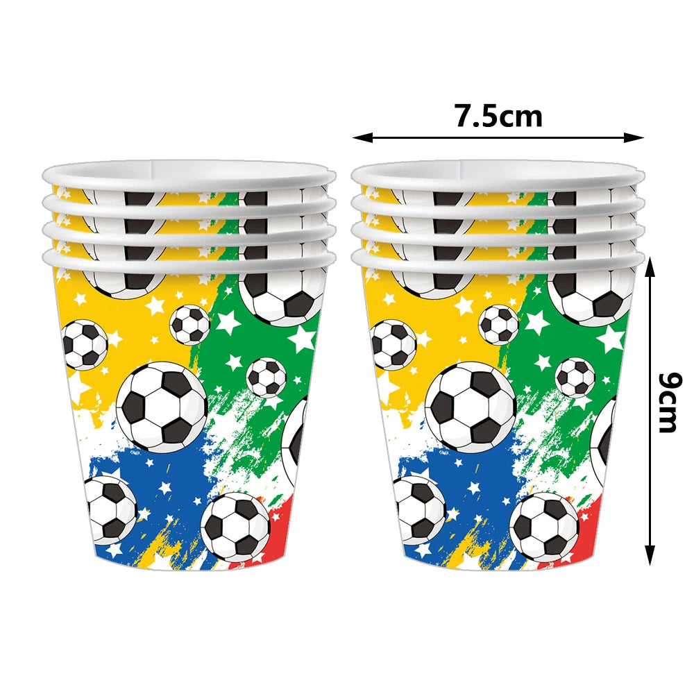 10/30/50Pcs Soccer Paper Plate Football Disposable Plates Cup Soccer Sports Theme Baby Shower Birthday Party Supplies Boy Favors
