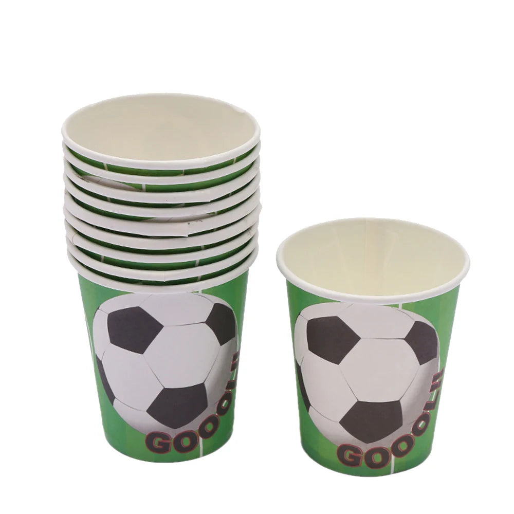 10/20/30/40/50Pcs Paper Cups Soccer Disposable Drinking Cups Football Themed Birthday Party Cups Picnic Soccer Party Supplies
