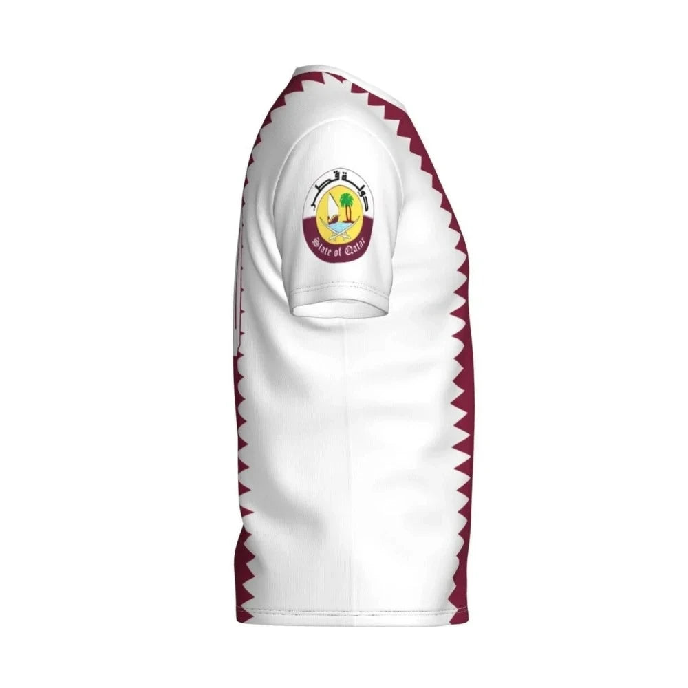 Qatar Flag Emblem Graphic T Shirt for Men Clothing Katar Football Team Jersey Tee Shirts Wholesale Soccer Club Fans Gift T-shirt