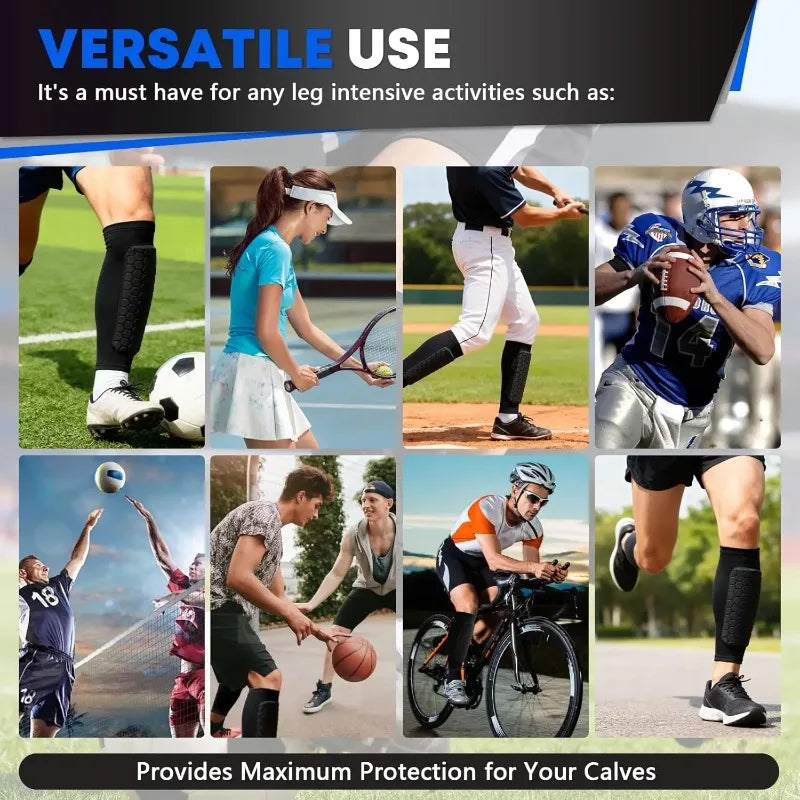 Soccer Honeycomb Pads Shin Pads for Boys Shin Guard Youth Adult Calf Compression Sleeve Support for Shin Splint Baseball S-XL