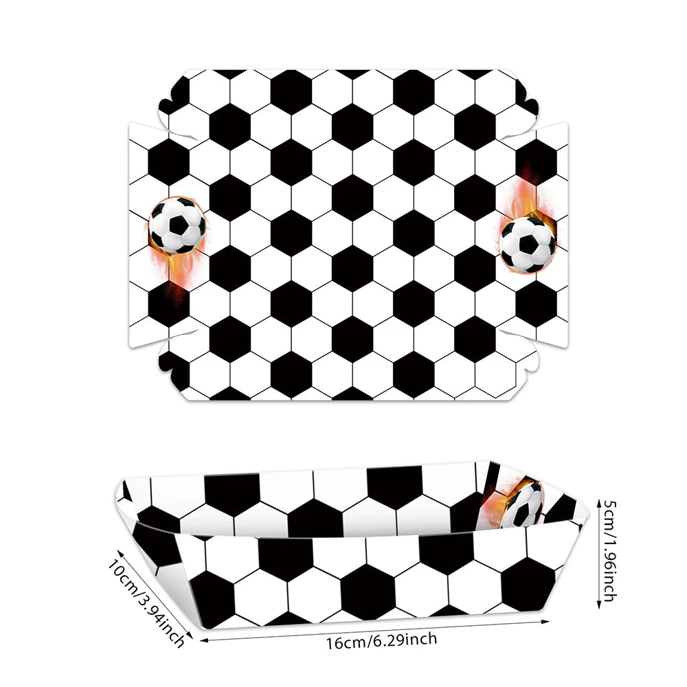 10-50Pcs Soccer Disposable Paper Bowls Football Theme Paper Dessert Ice Cream Bowls Sports Birthday Baby Shower Party Supplies