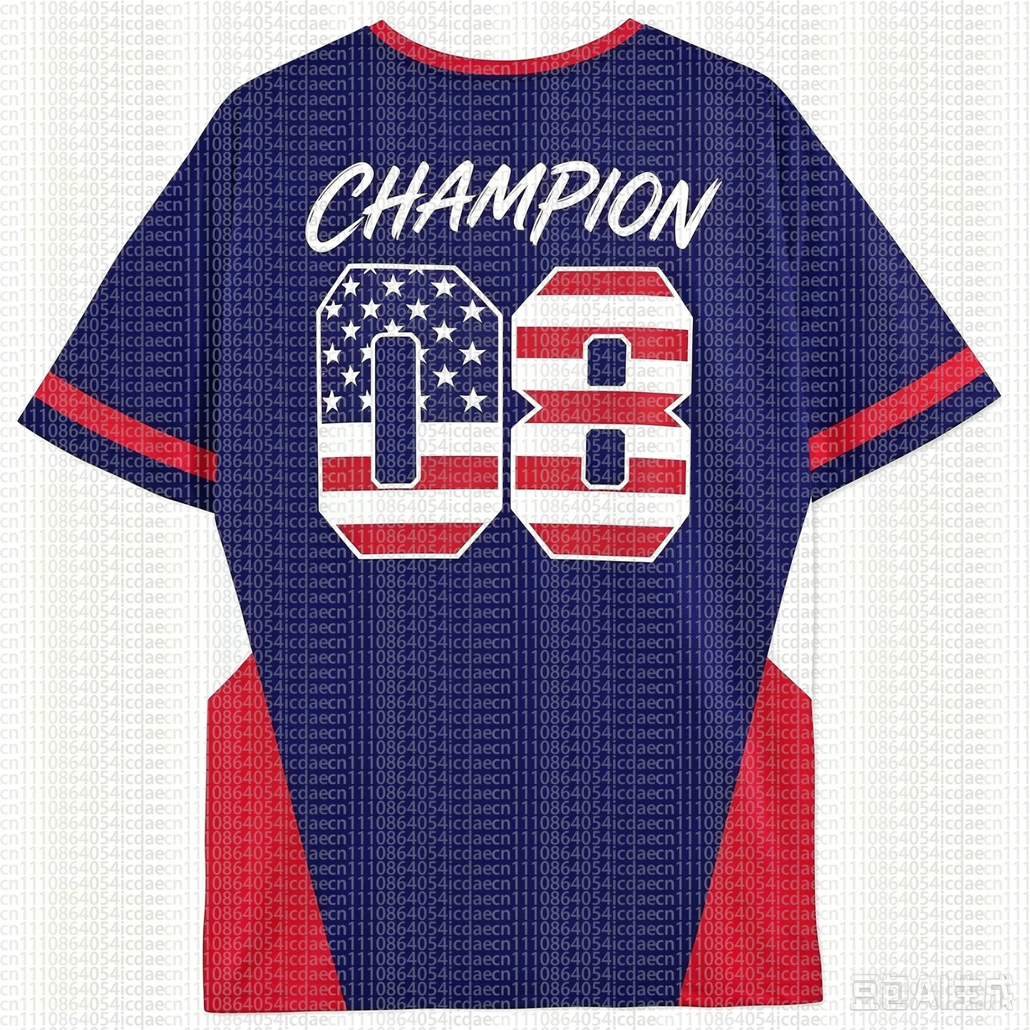 2026 USA Soccer Fan Cheer Jersey, With Champion Logo & Number On Back, Unisex Adult & Kids Casual Sports Top For Match Outfit