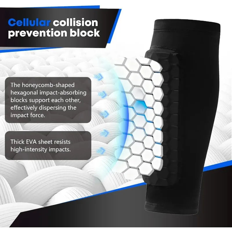 Soccer Honeycomb Pads Shin Pads for Boys Shin Guard Youth Adult Calf Compression Sleeve Support for Shin Splint Baseball S-XL