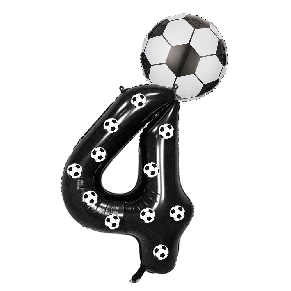Soccer Football Birthday balloon number Balloon set Soccer Football party Banner Garland boys football birthday party decoration
