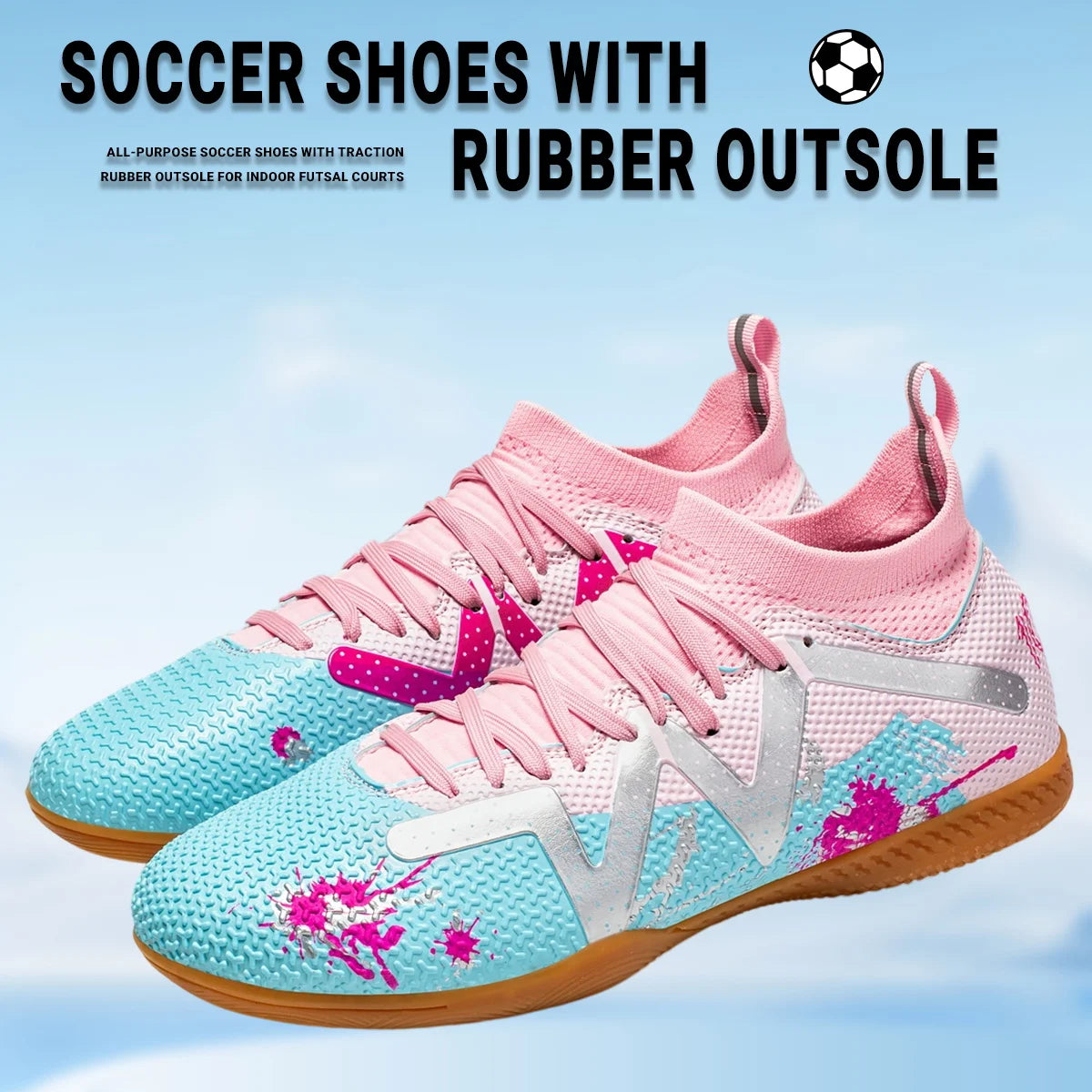 Adult Outdoor Soccer Flat Sole Cleats, Breathable Lightweight Shoes For Men Daily Competition And Practice