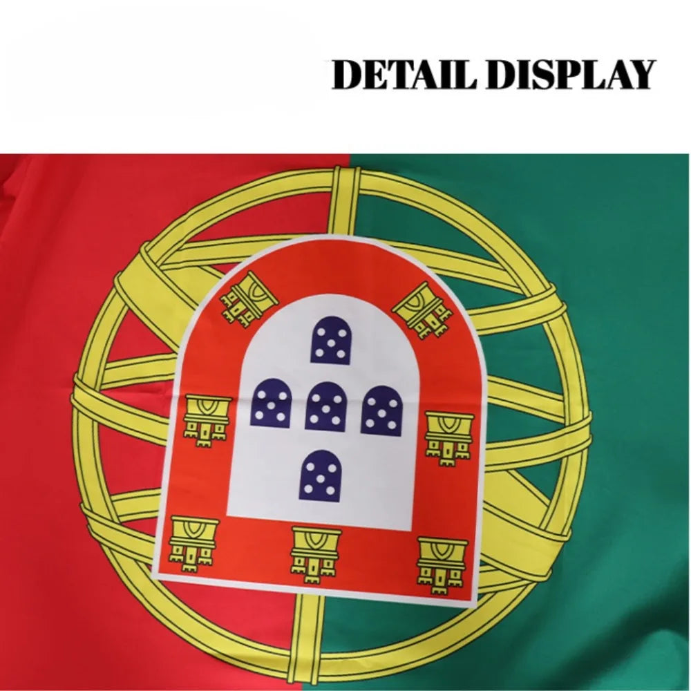 Portugal Flag Wearable Cape with Sleeves Lightweight Polyester Flag Poncho Football Cheer Props Fan Cloak National Flag Shawl