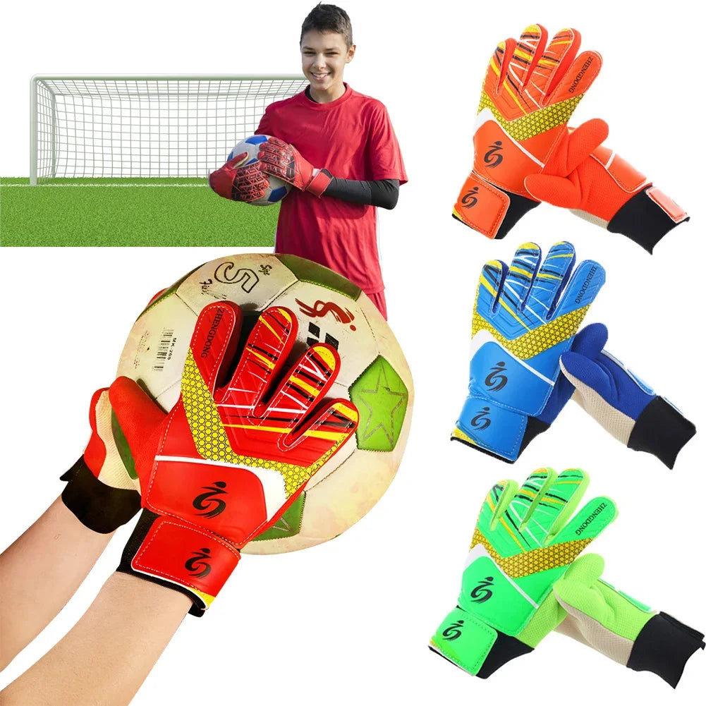Kid's soccer goalkeeper gloves guantes de portero for children 5-16 years old soft goalkeeper gloves children riding scooters sp