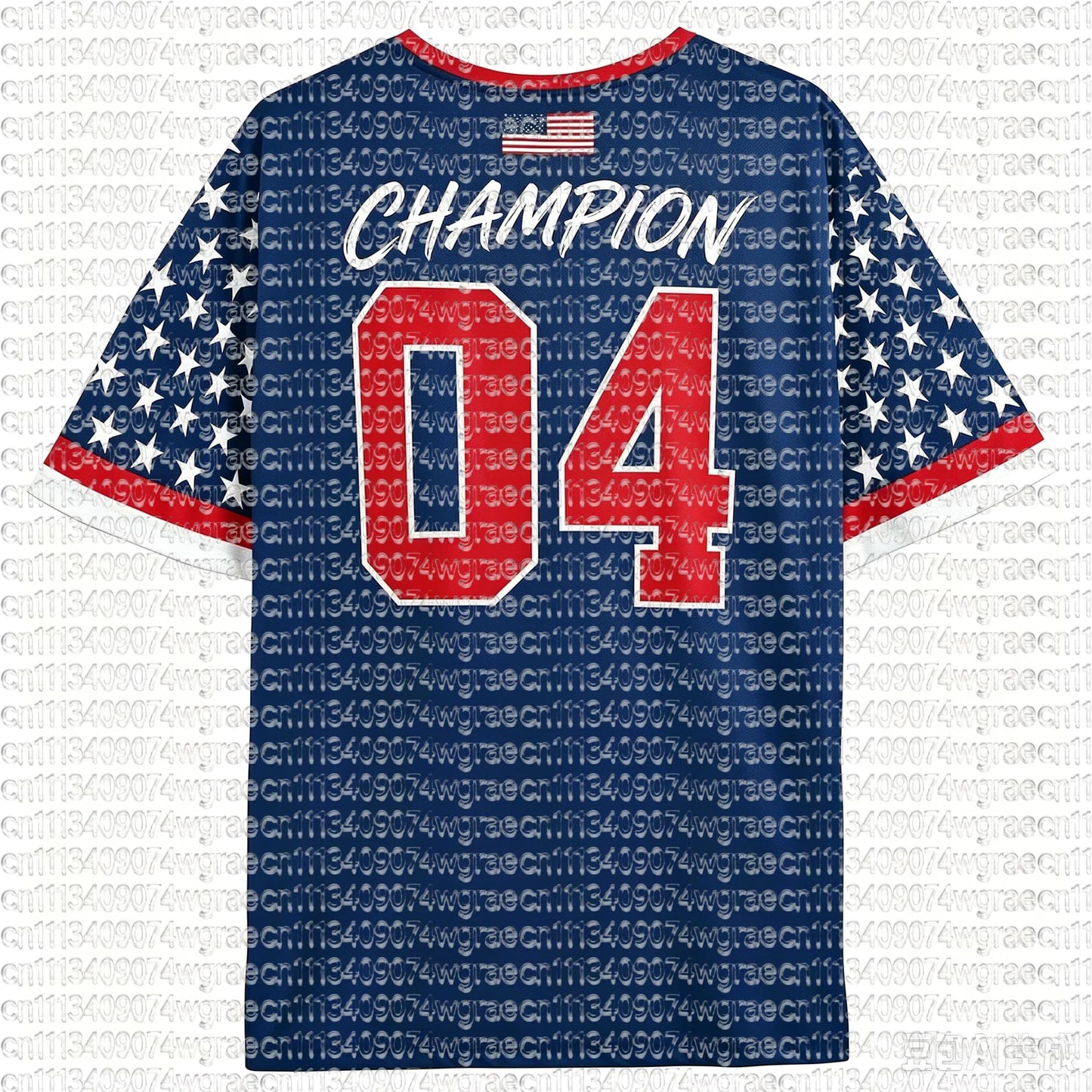 2026 Football Match USA Fan Cheer T-Shirt, Champion & Player Number Print On Back, Unisex Adult Kids Size Casual Sports Tees