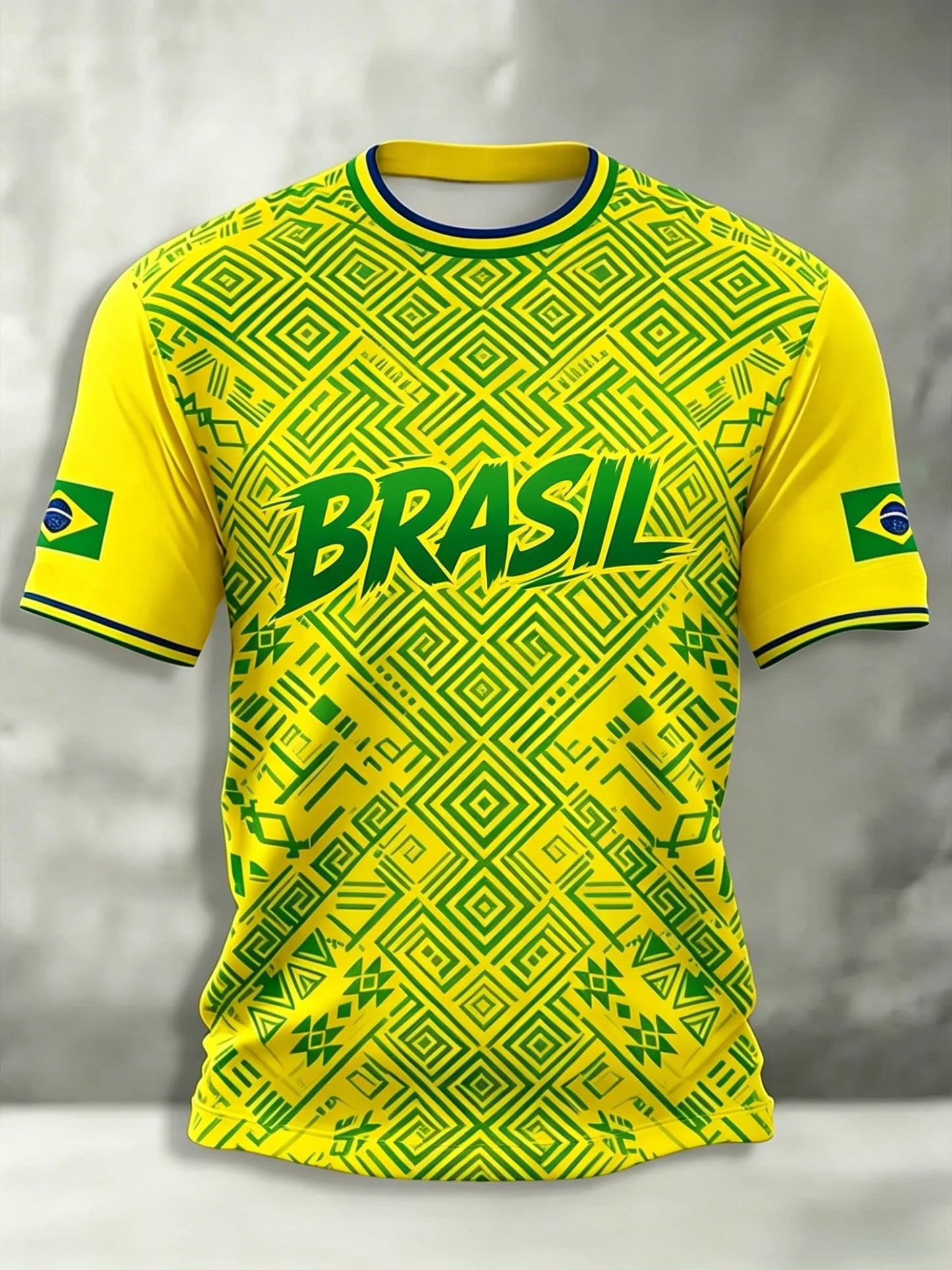 Brazil Football Support T Shirts Fan Cheer Tops Sleeve Casual Tee Unisex Adults Kids Full Sizes Stadium Match Watching Outfit