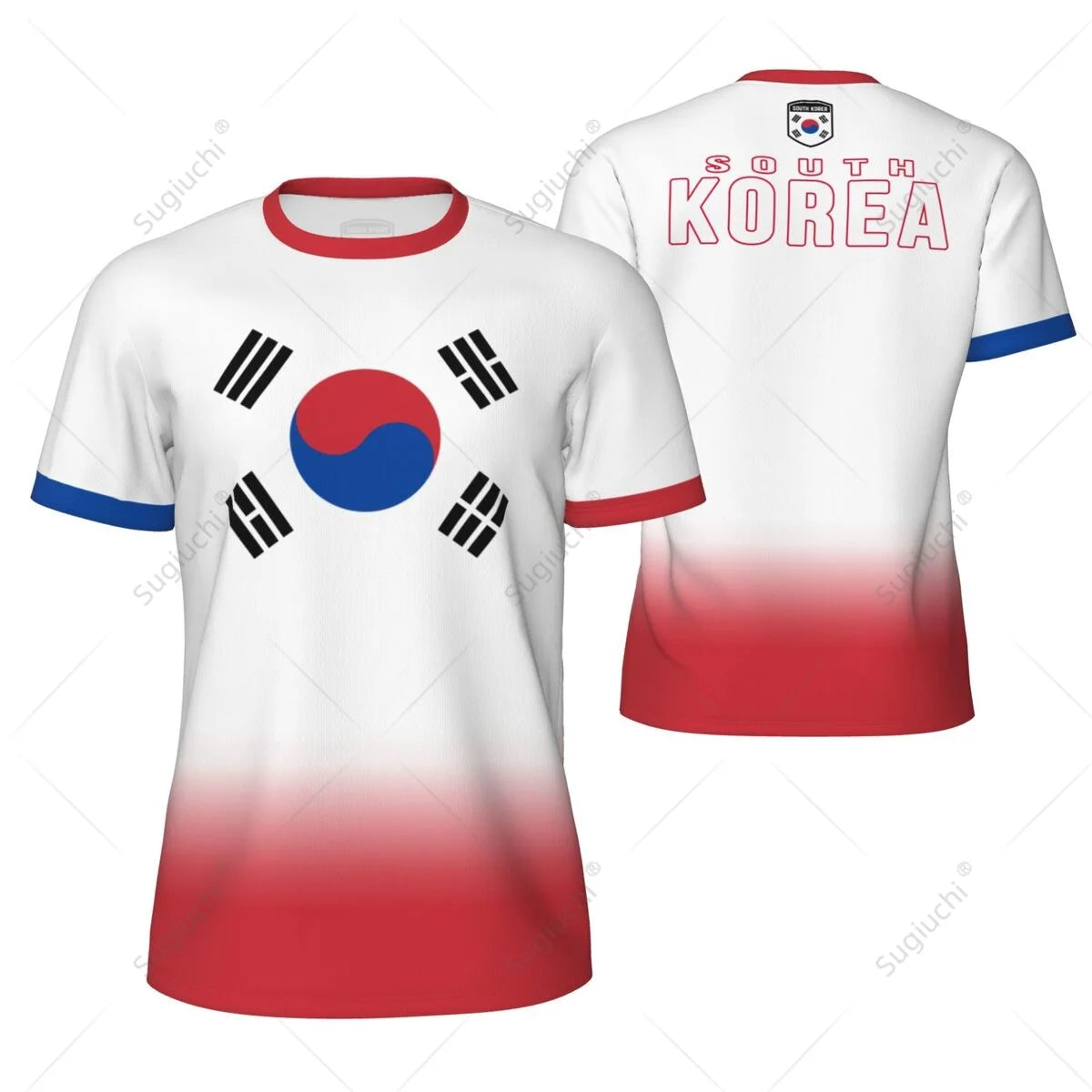 KOREA 3D Print Sports Quick-dry Breathable Men T-shirt Outdoor Football Jersey Fan Training Parent-child Short Sleeve Clothing