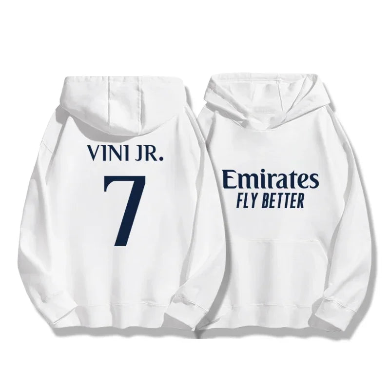 Men's Football Autumn_Winter Hoodie Madrid 7_10 Training Sports Running Hoodie Women's Street Loose Casual Fashion Trendy Coat