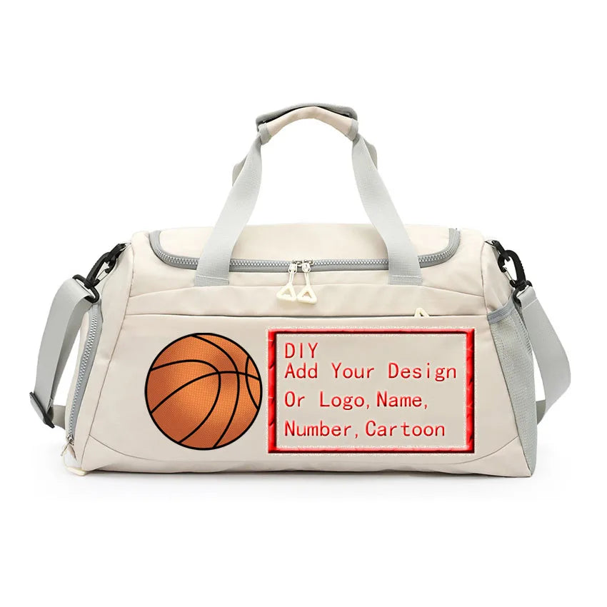 Basketball Football Badminton Rugby Baseball Shoulder Handbags Waterproof Customize Name Number Printed Dry Wet Separation Bags