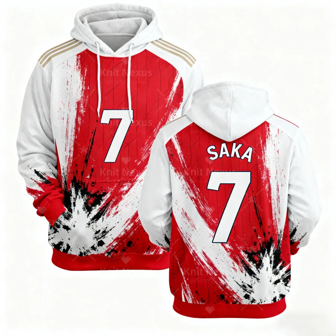 England hoodie Saka No. 7 football hoodie Autumn Fashion Leisure Sweatshirts Y2K Children's Hoodies Men's And Women's Hoodies