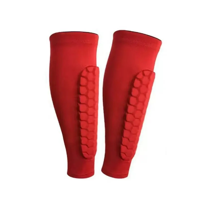 Honeycomb Calf Socks Shin Protector Compression Sports Soccer Shin Guard Pad for Adult Teens Kids Calf Guard Socks Leg Support