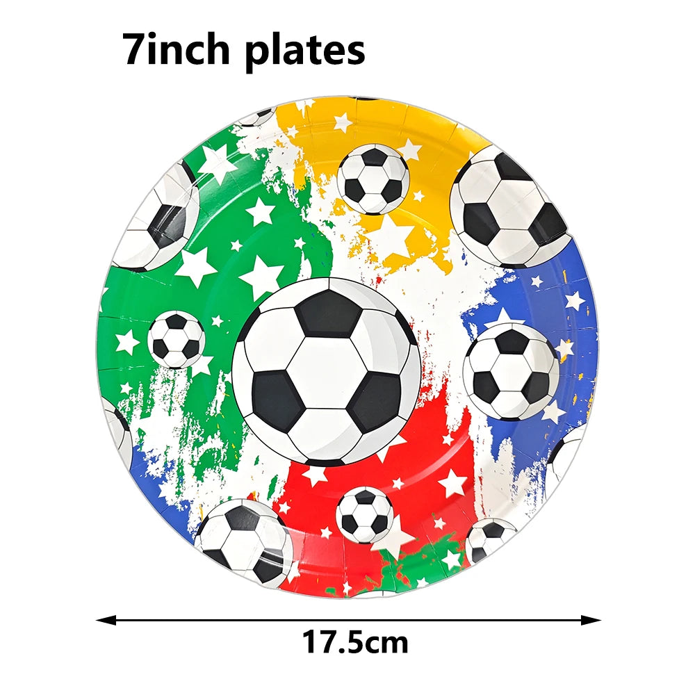 10/30/50Pcs Soccer Paper Plate Football Disposable Plates Cup Soccer Sports Theme Baby Shower Birthday Party Supplies Boy Favors