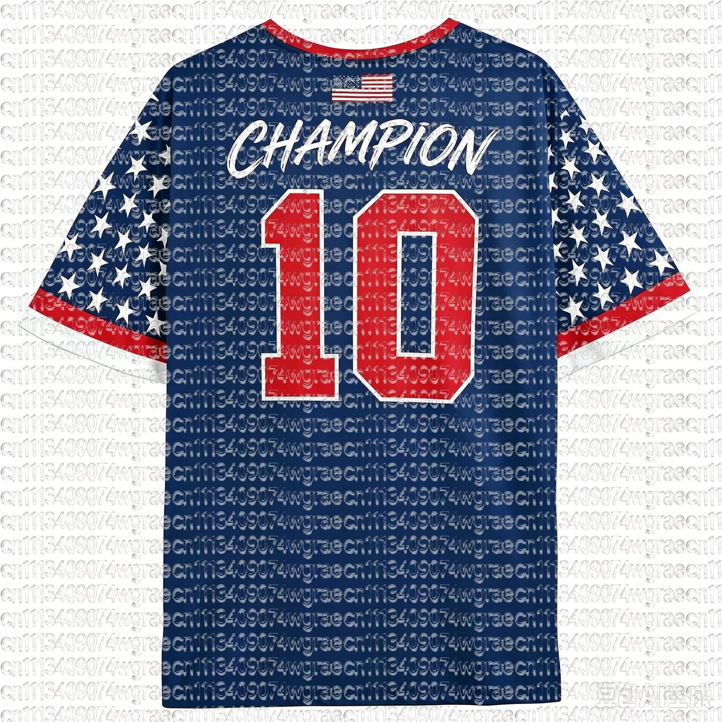 2026 Football Match USA Fan Cheer T-Shirt, Champion & Player Number Print On Back, Unisex Adult Kids Size Casual Sports Tees