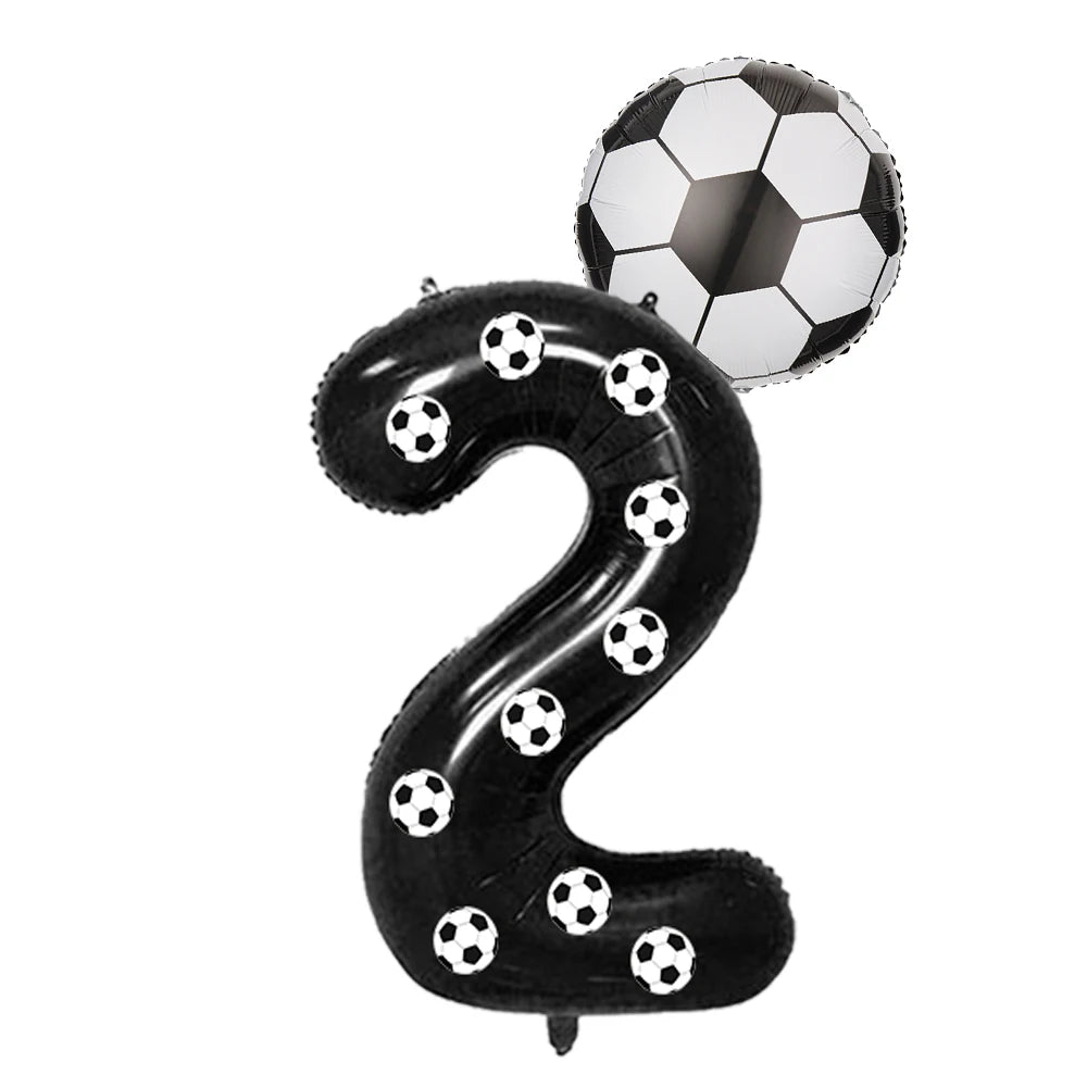 Soccer Football Birthday balloon number Balloon set Soccer Football party Banner Garland boys football birthday party decoration