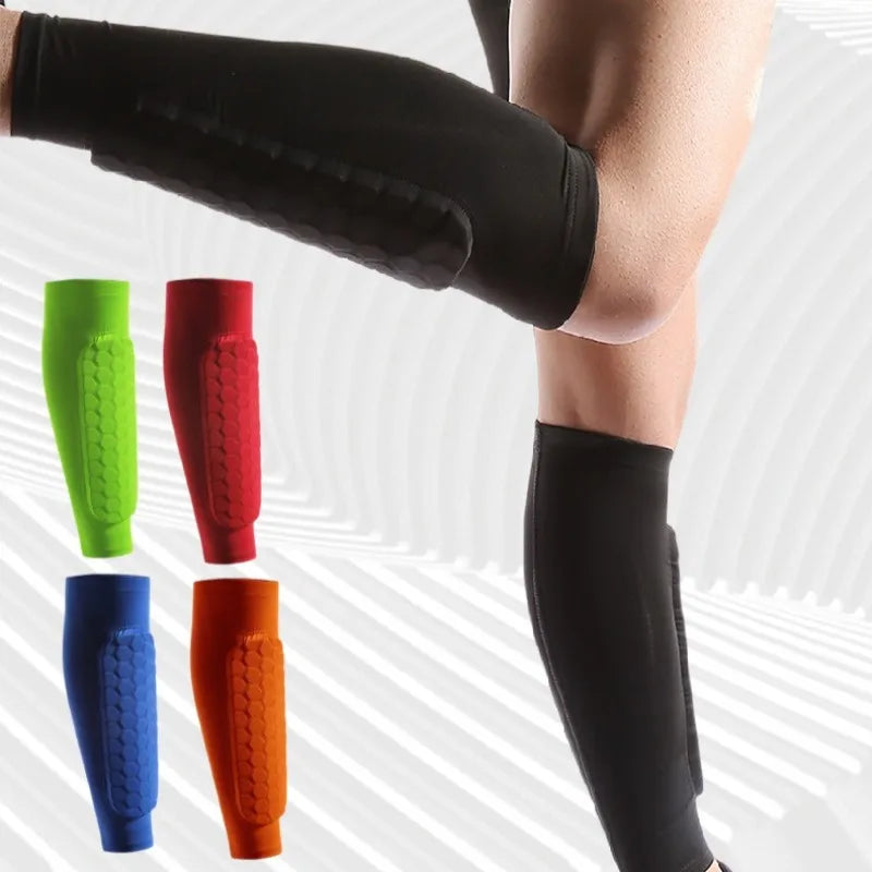 Honeycomb Calf Socks Shin Protector Compression Sports Soccer Shin Guard Pad for Adult Teens Kids Calf Guard Socks Leg Support