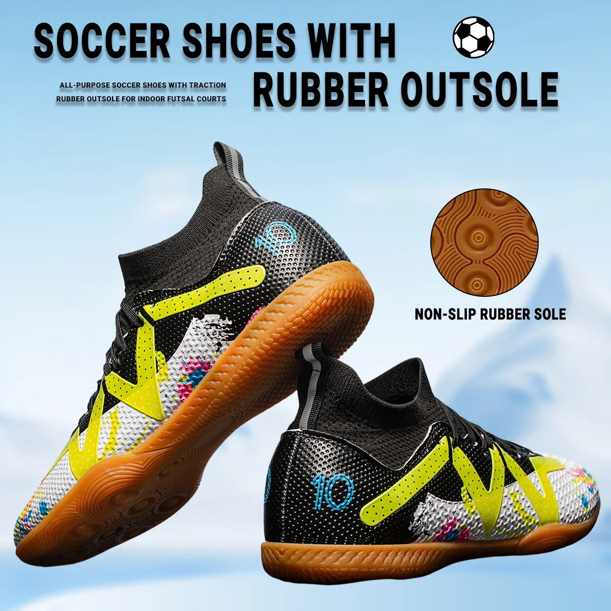 Adult Outdoor Soccer Flat Sole Cleats, Breathable Lightweight Shoes For Men Daily Competition And Practice