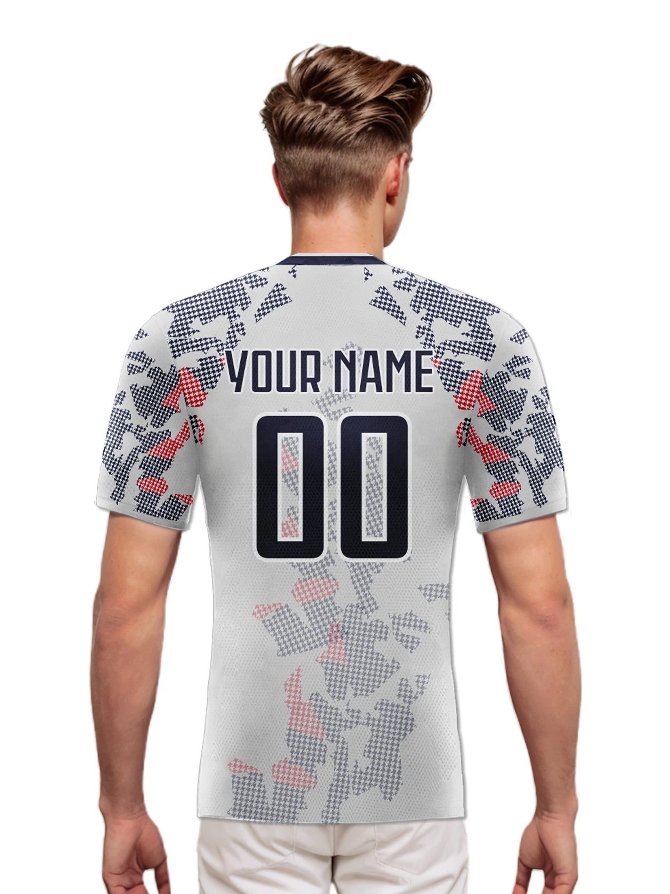 Custom England Soccer Jersey Personalized Name Number, National Team Football Shirt V-Neck Flag Design for Men Kids Women