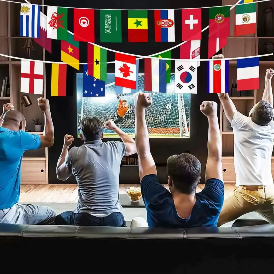 World String Flag 32 pcs Countries Bunting Football Soccer Match Banner For Bar Decoration