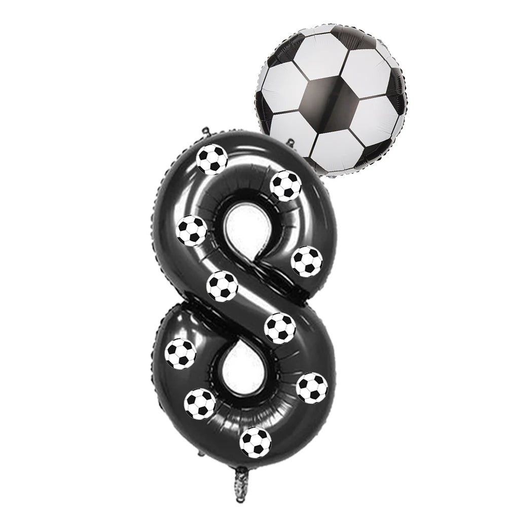 Soccer Football Birthday balloon number Balloon set Soccer Football party Banner Garland boys football birthday party decoration