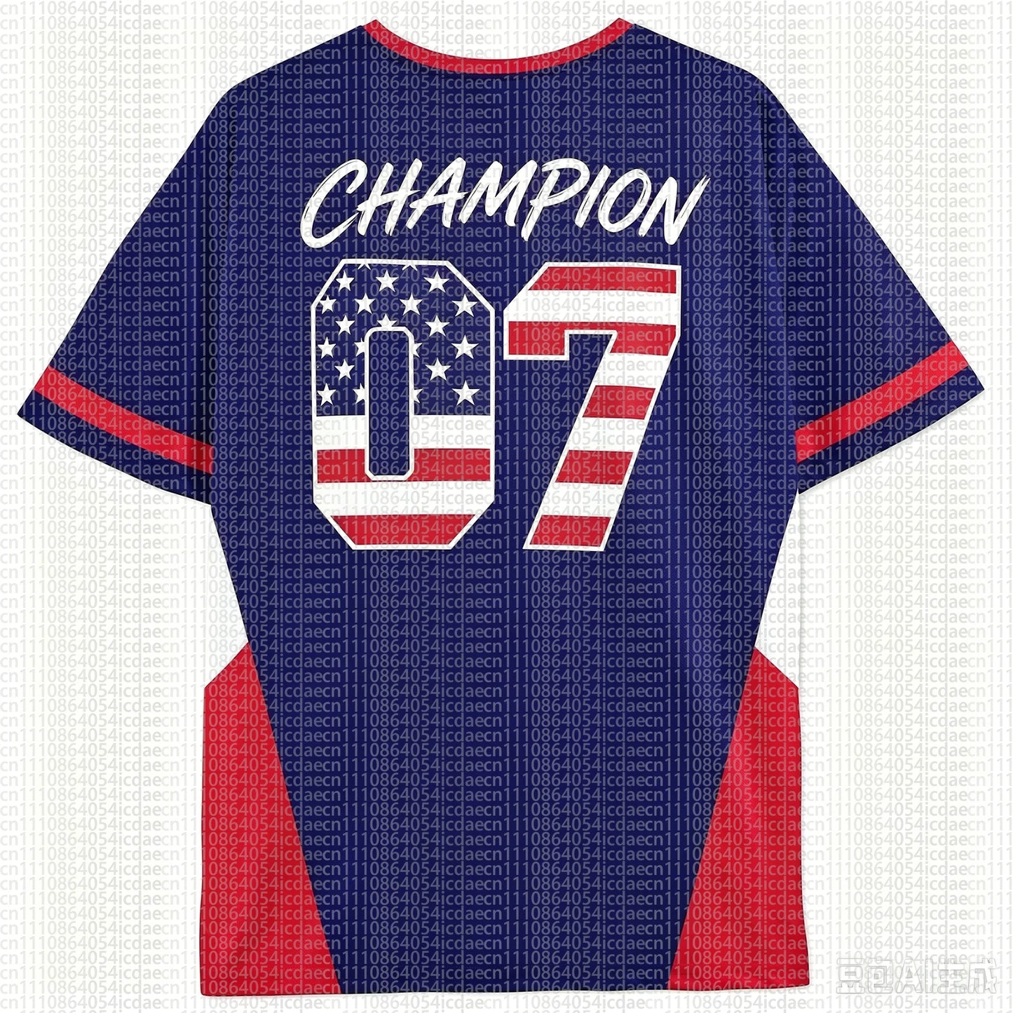 2026 USA Soccer Fan Cheer Jersey, With Champion Logo & Number On Back, Unisex Adult & Kids Casual Sports Top For Match Outfit