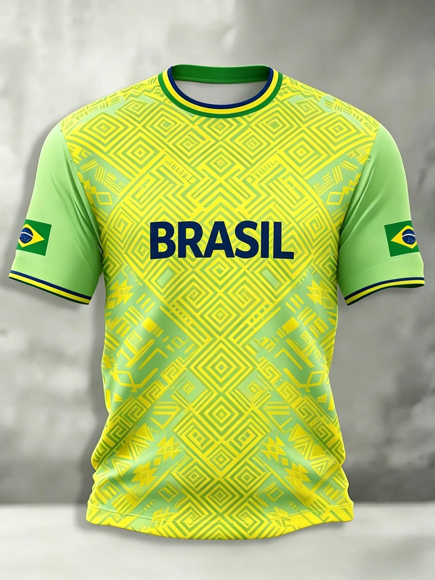 Brazil Football Support T Shirts Fan Cheer Tops Sleeve Casual Tee Unisex Adults Kids Full Sizes Stadium Match Watching Outfit