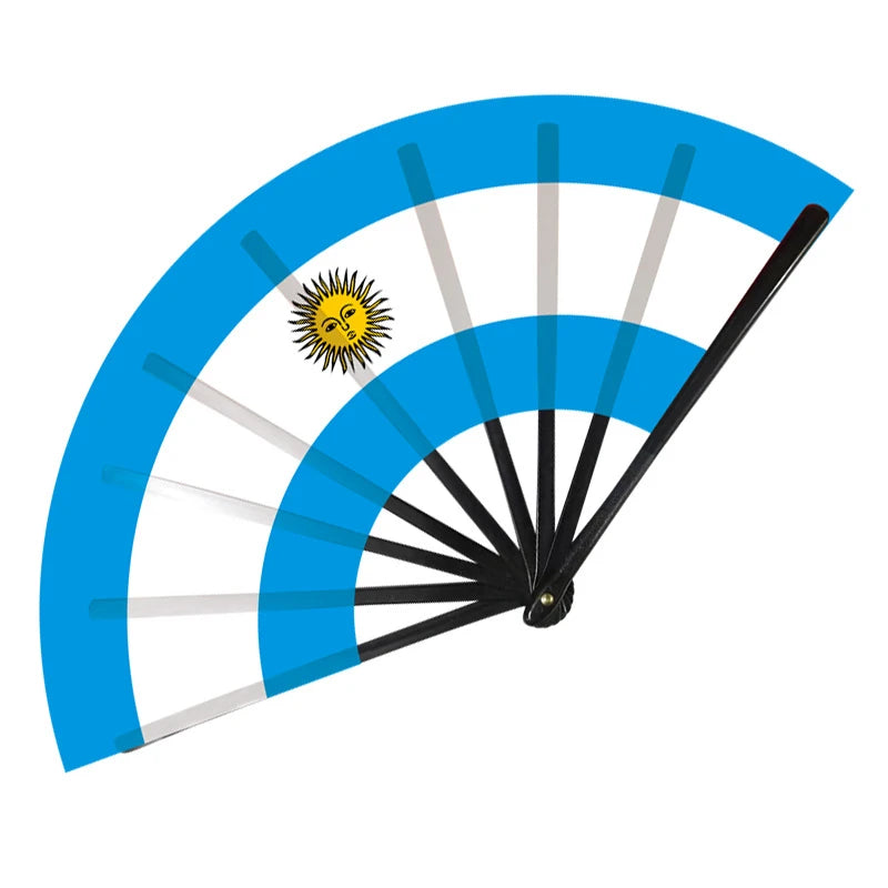 22cm Folding Hand Fan South America 8 Country Flags Cheering Fan For Sports Events Parties And Festival Celebrations