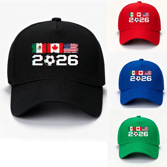 2026 North US Canada Mexico Flags Baseball Cap Unisex Adjustable Casual Sports Soccer Dad Hat Casual Adjustable Sports Fan Hat