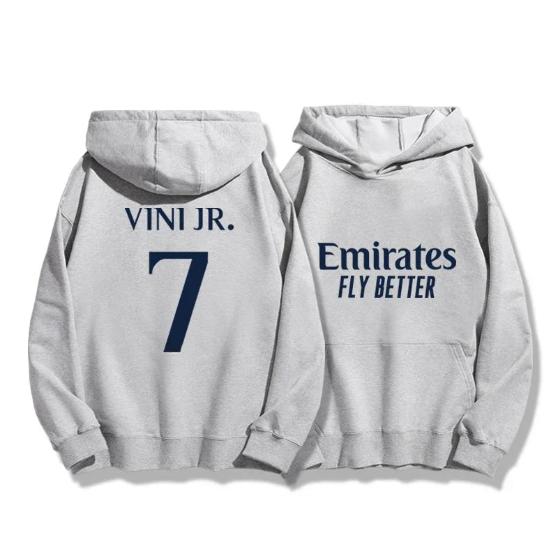 Men's Football Autumn_Winter Hoodie Madrid 7_10 Training Sports Running Hoodie Women's Street Loose Casual Fashion Trendy Coat