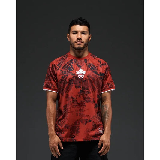2026 Family Matching Canada Maple Leaf Football Themed Retro Sports Jersey Breathable Quick-Dry Soccer Fans Tee