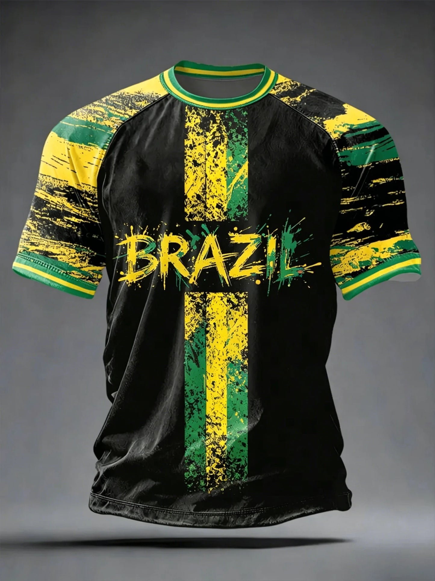 Brazil Football Support T Shirts Fan Cheer Tops Sleeve Casual Tee Unisex Adults Kids Full Sizes Stadium Match Watching Outfit