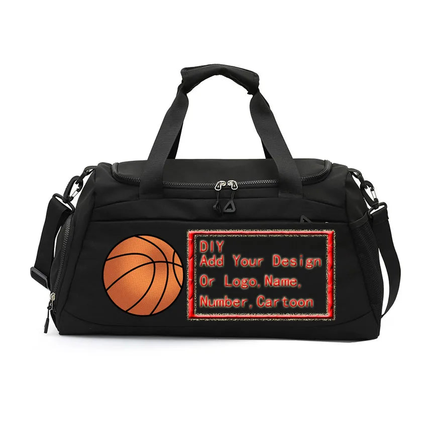 Basketball Football Badminton Rugby Baseball Shoulder Handbags Waterproof Customize Name Number Printed Dry Wet Separation Bags