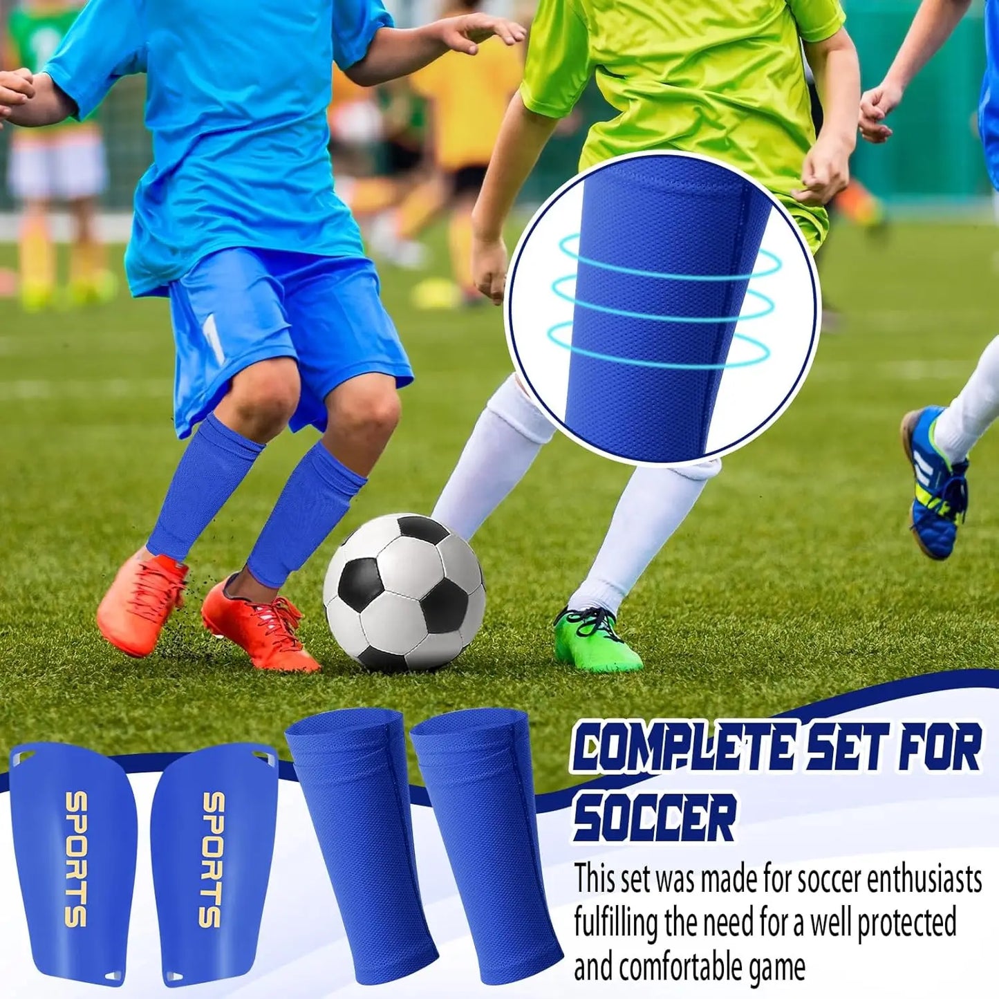 Soccer Shin Guards for Kids Youth Teens Adults Shin Pads and Sock Sleeves,Protection Gear EVA Cushion Protection for Soccer Game