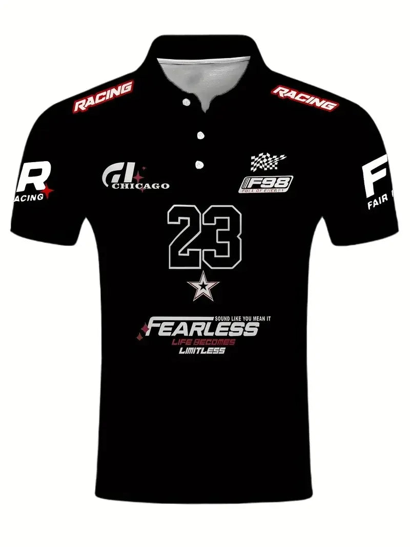The 2025 summer new men's short-sleeved POLO shirt is casual fashionable and comfortable with 3D digital pattern printing