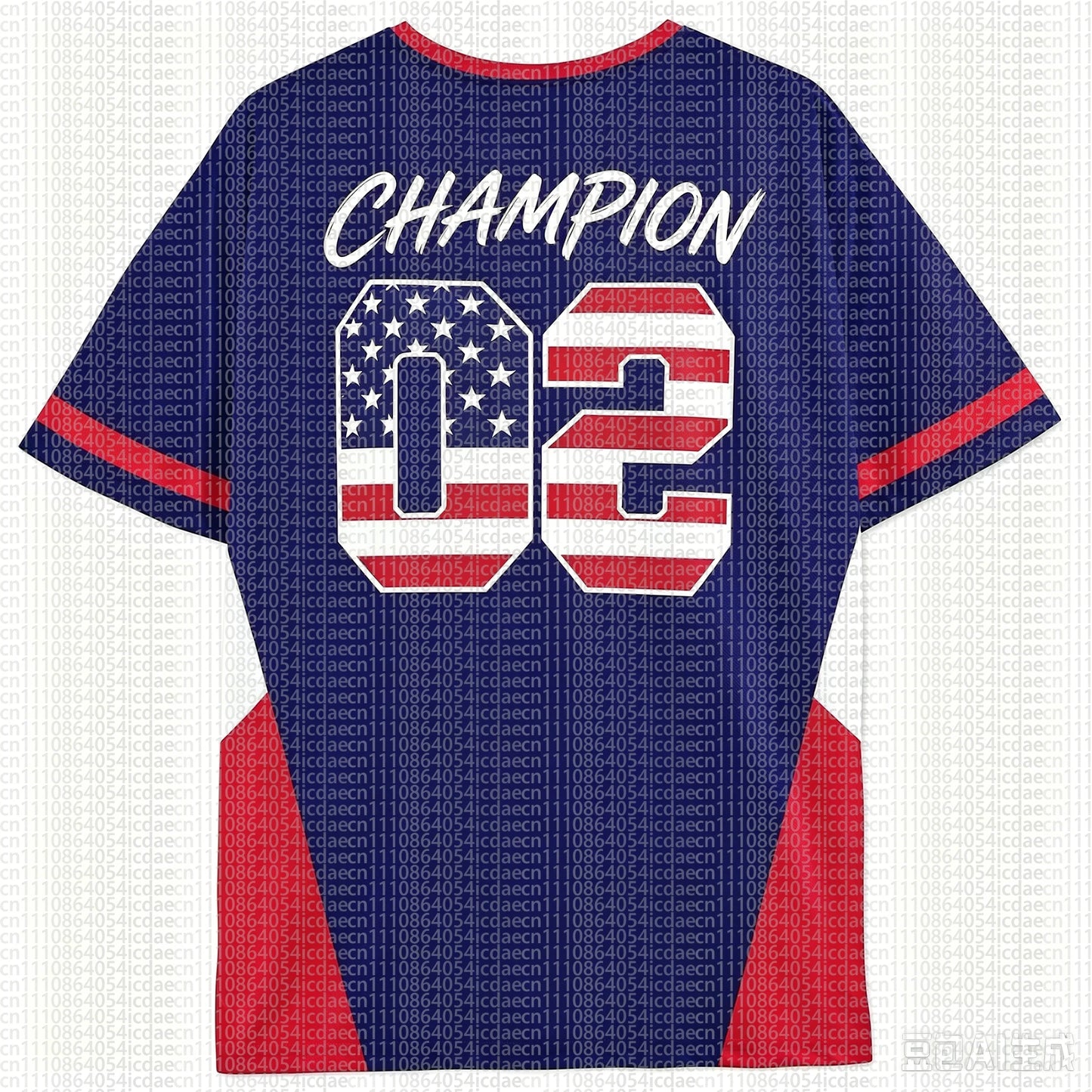 2026 USA Soccer Fan Cheer Jersey, With Champion Logo & Number On Back, Unisex Adult & Kids Casual Sports Top For Match Outfit