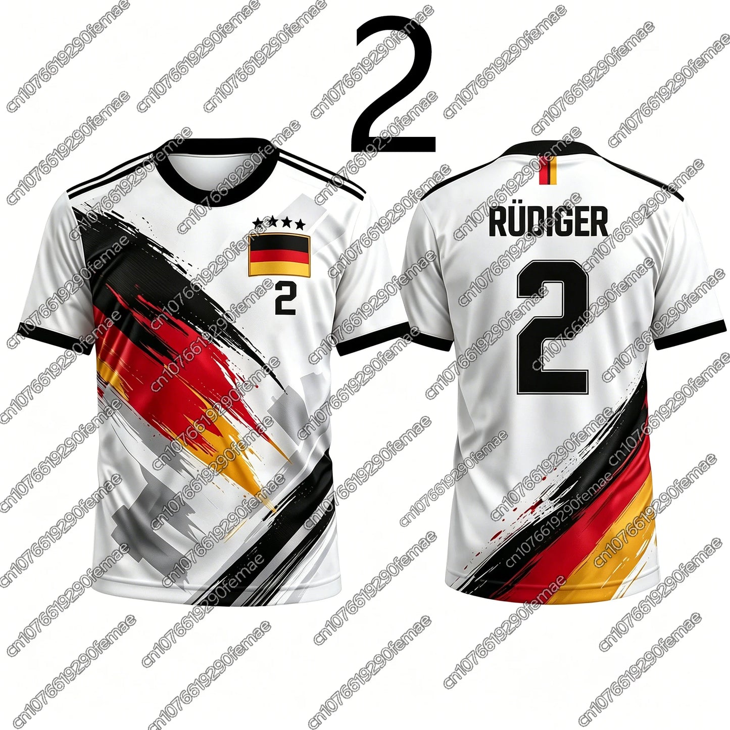 Alemania Estilo 2026 Verano Fútbol Camiseta Niños Niñas Hombres Mujeres Pareja Partido Entrenamiento de Fútbol Ropa Deportiva Senderismo al Aire Libre Top
