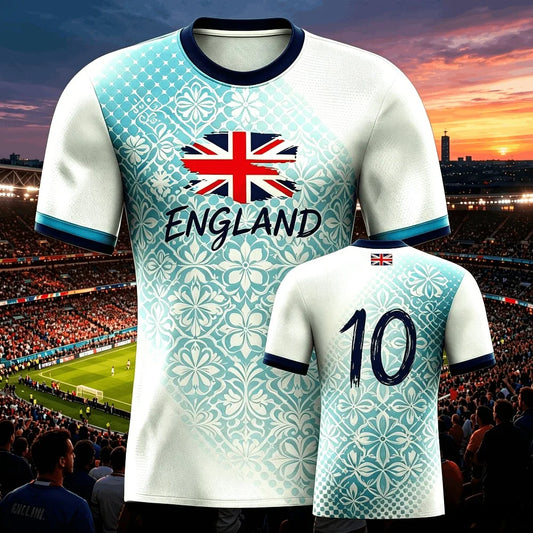 2026 Summer England Men's Soccer Jersey Breathable Team Training Fashion Print Casual Women Short Sleeve Men's Sports Tee Shirt