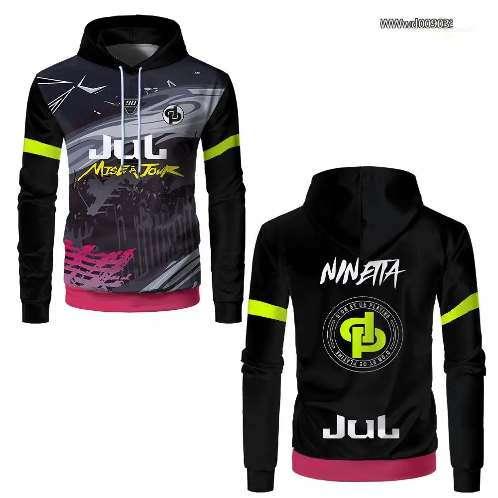 New Autumn/Winter JUL Long-sleeved Streetwear Jersey Unisex High Definition Printed Thin Hoodie Outdoor Youth Soccer Sweatshirts