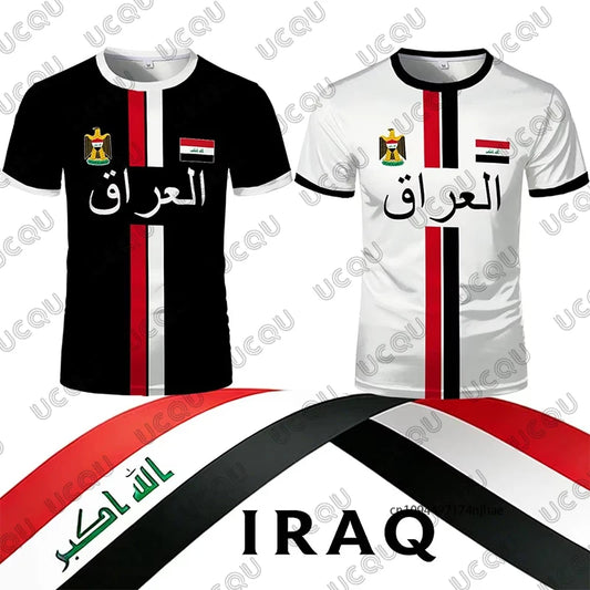 2026 New Iraq Style Print Football Jersey For Men Women T-shirt Summer Short Sleeve Sports Quick-drying Tees Casual Kids Tops