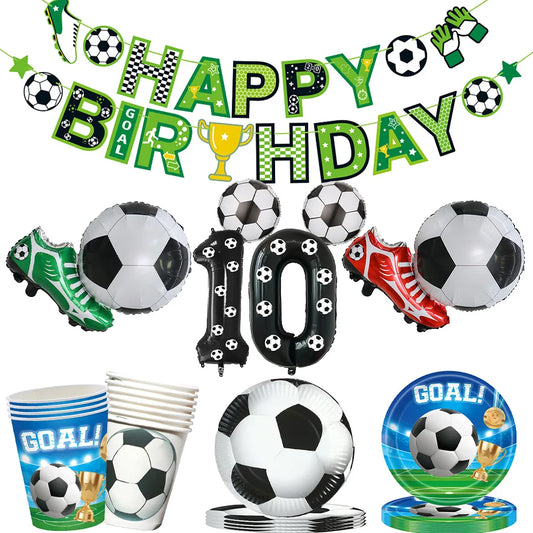 Soccer Football Birthday balloon number Balloon set Soccer Football party Banner Garland boys football birthday party decoration