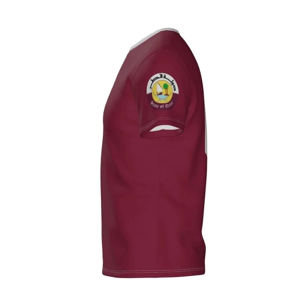 Qatar Flag Emblem Graphic T Shirt for Men Clothing Katar Football Team Jersey Tee Shirts Wholesale Soccer Club Fans Gift T-shirt
