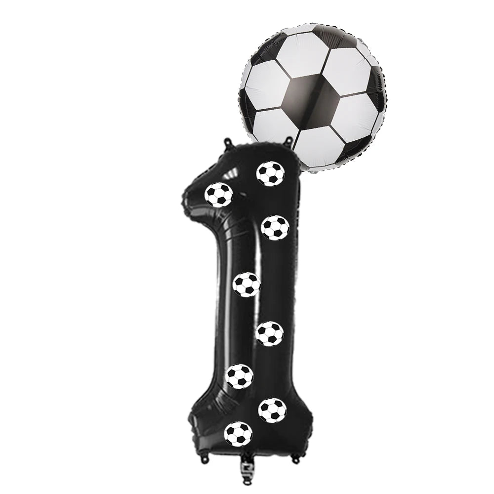 Soccer Football Birthday balloon number Balloon set Soccer Football party Banner Garland boys football birthday party decoration