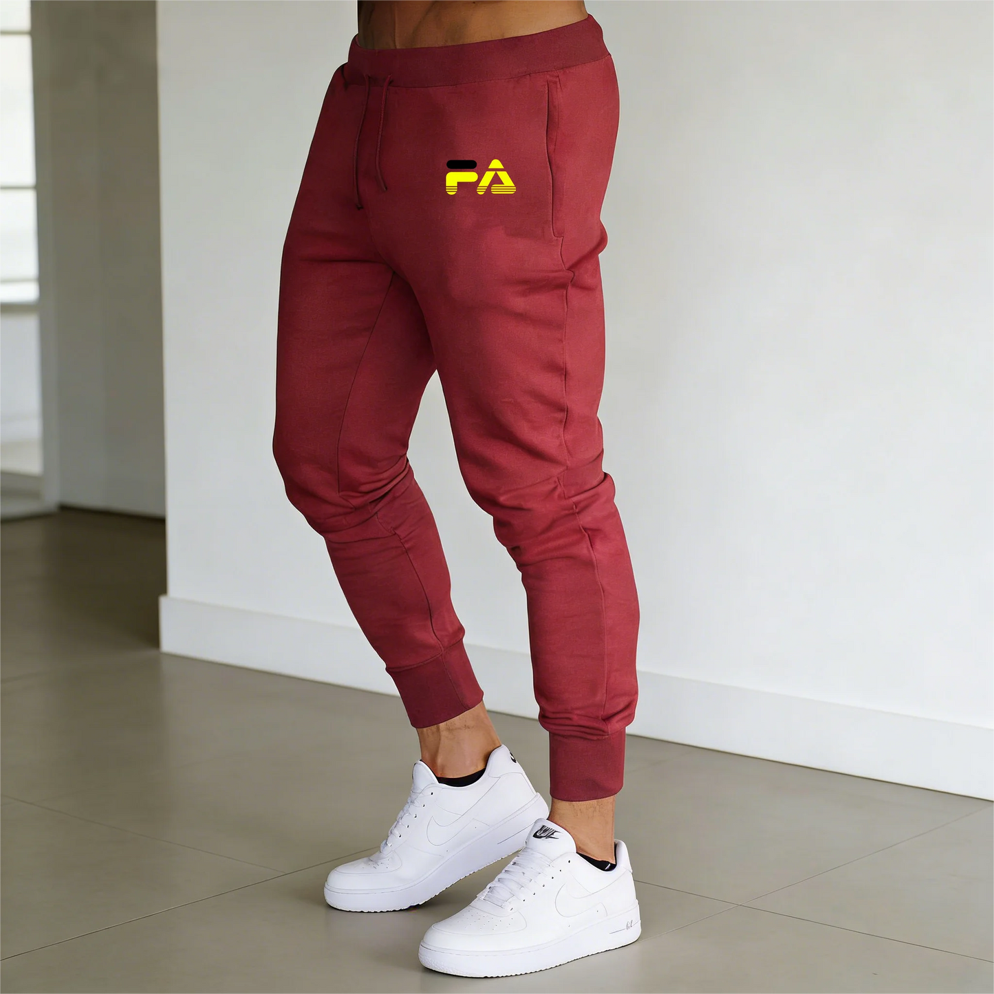 Sports pants men's letter print running pants fitness football training pants slim fit casual sports pants men's small leg Pants