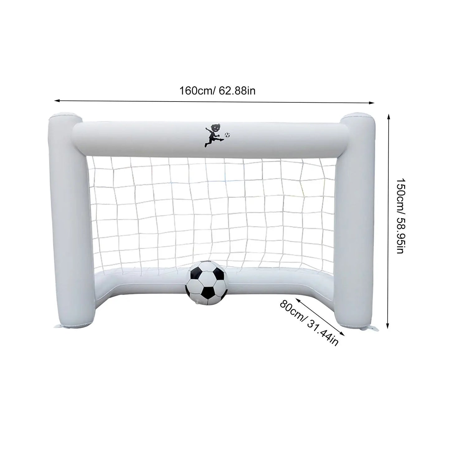 160Cm Inflatable Football Gate Durable Lightweight Soccer Goal For Outdoor Indoor Backyard Beach Park Camping Garden Sports Day